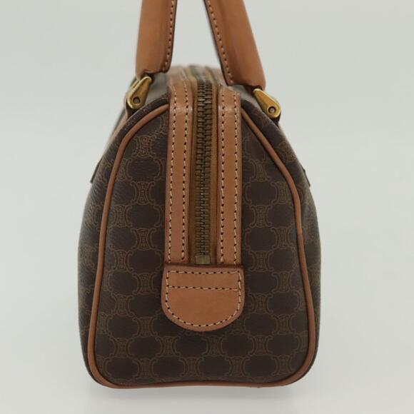 CELINE Macadam Canvas Mini Hand Bag Pvc Leather Brown Gold - Picture 4 of 12